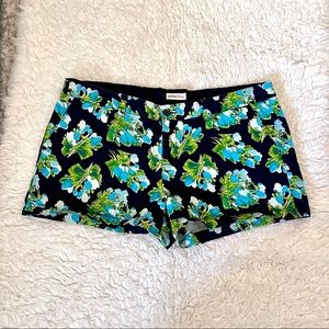 Merona blue & green floral shorts, size 18